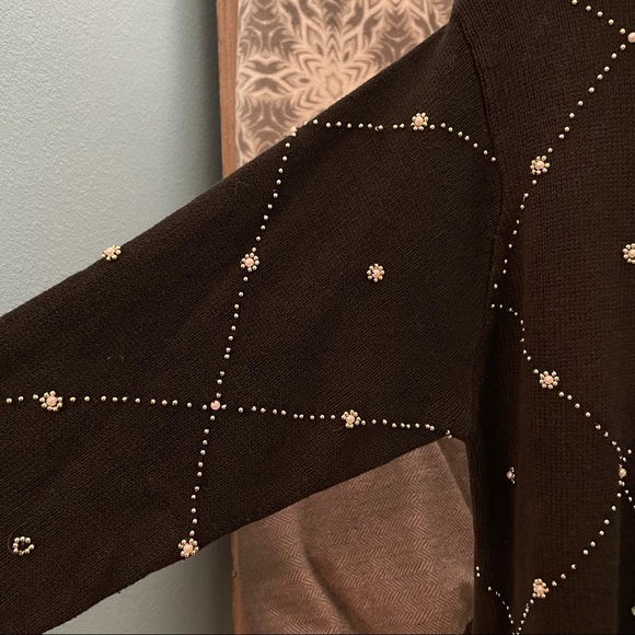 CHRISTMAS SWEATER Vintage Beaded & Warm - Picture 10 of 13